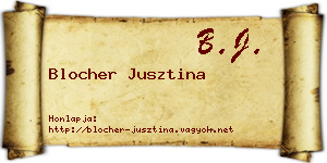 Blocher Jusztina névjegykártya